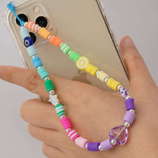 Ds Crystal Λουράκι Καρπού 24cm για Κινητά Colorful Heart