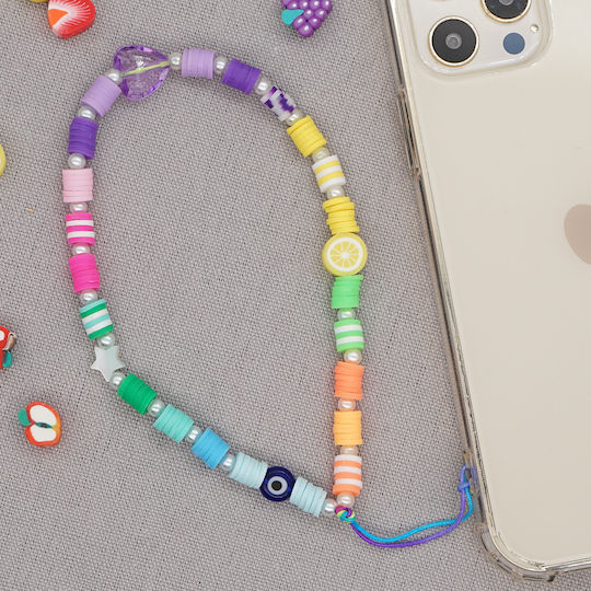 Ds Crystal Λουράκι Καρπού 24cm για Κινητά Colorful Heart