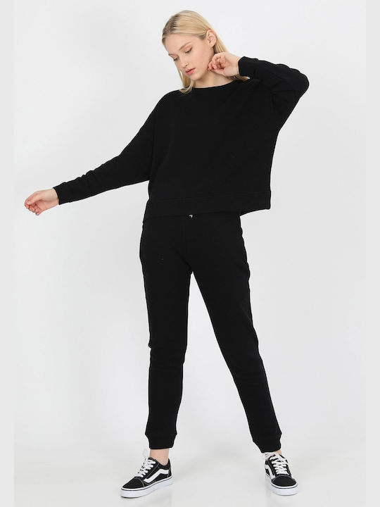 John Frank Women's Long Sweatshirt Black