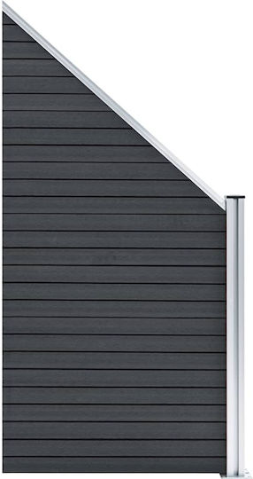 vidaXL Fence Panel Grey 90 x (100 - 180) cm from WPC Fence Panel from WPC in Gray Color 90cm x 1.8m