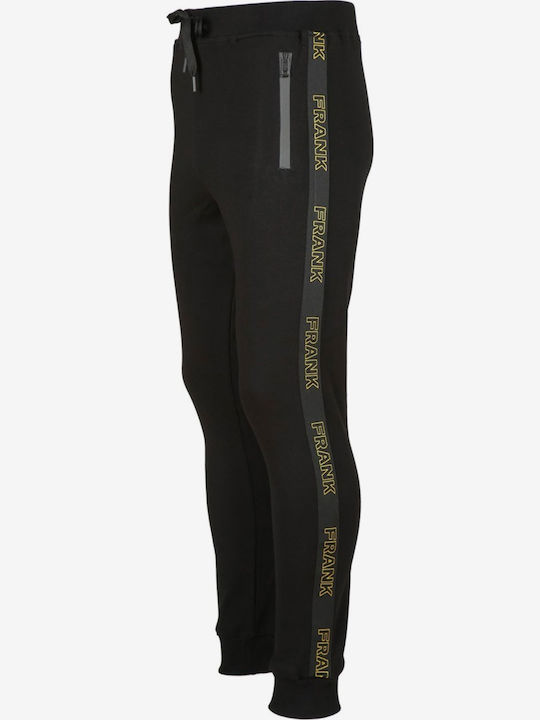 Gold Band Sweatpants with Elastic Black