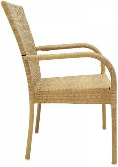 Fotoliu de exterior Rattan Laura Natural 58x58x90cm