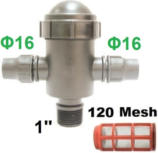 Palaplast 3476/1123 Φίλτρο Γραμμής Ταφ Μικρό (Σίτας) 16mmx1″x16mm Mesh 120 Μαύρο