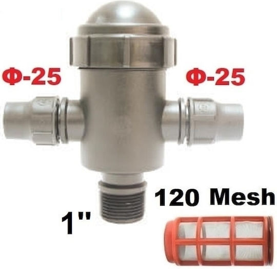 Palaplast 3476/3123 Φίλτρο Γραμμής Ταφ Μικρό (Σίτας) 25mmx1″x25mm Mesh 120 Μαύρο