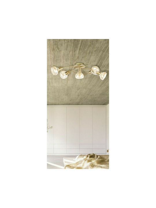 Rabalux Holly Modern Glass Ceiling Light with Socket E14 68pcs Honey