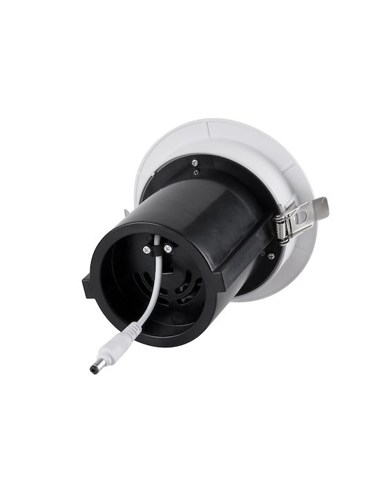 GloboStar Virgo-B Единично LED Топло бяло Спот в Бял Цвят