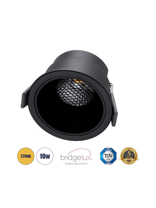 GloboStar Rund Metallisch Einbau Spot mit integriertem LED und Warmweißes Licht Schwarz 8.4x8.4cm. GloboStar Rund Metallisch Einbau Spot mit integriertem LED und Warmweißes Licht Schwarz 8.4x8.4cm.