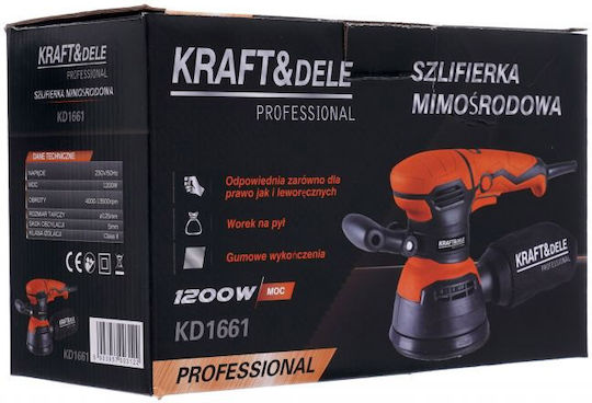 Kraft & Dele Έκκεντρο Τριβείο 125mm Ρεύματος 1200W με Ρύθμιση Ταχύτητας και με Σύστημα Αναρρόφησης