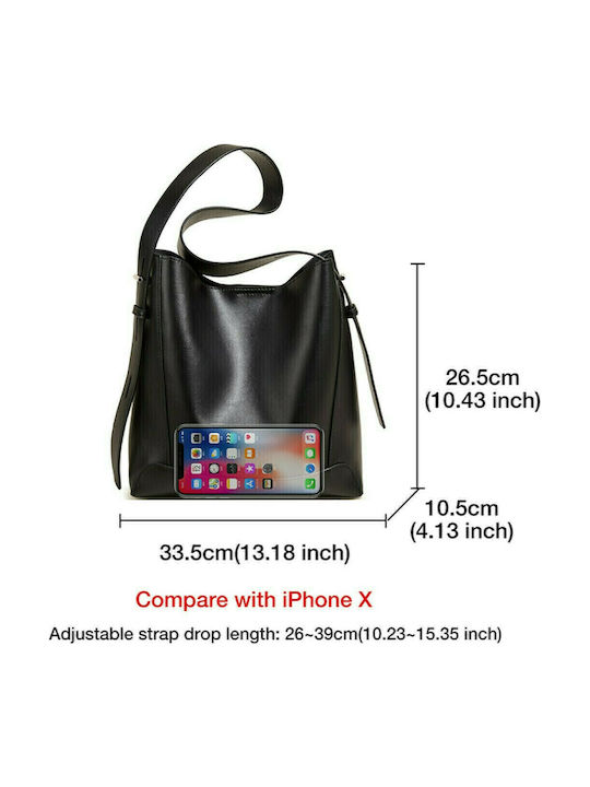 Leather Women's Bag Shopper Shoulder Black
