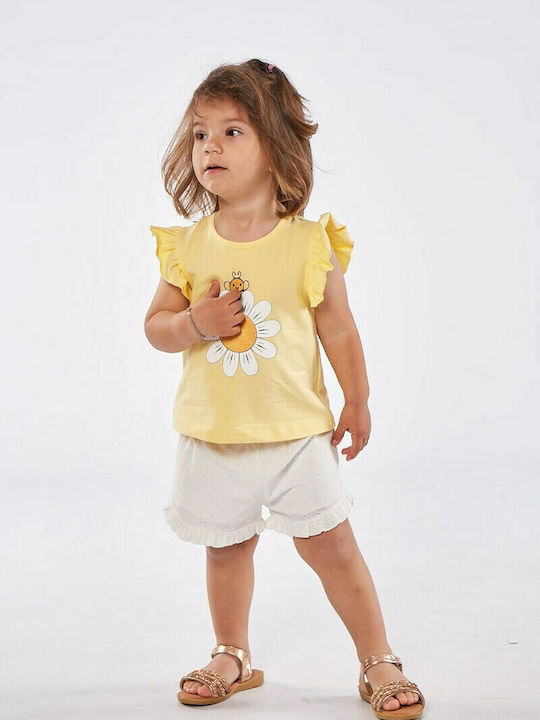 Εβίτα Kids Set with Shorts Summer 2pcs Yellow