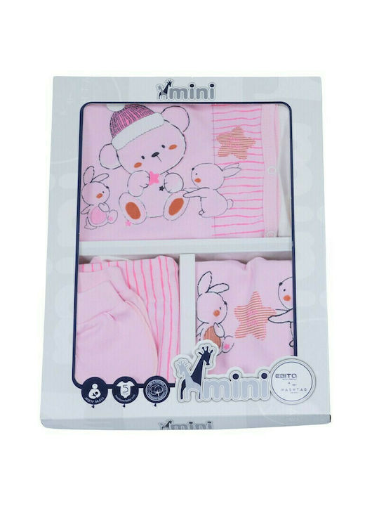 Εβίτα Kids Set with Pants Winter 5pcs Pink