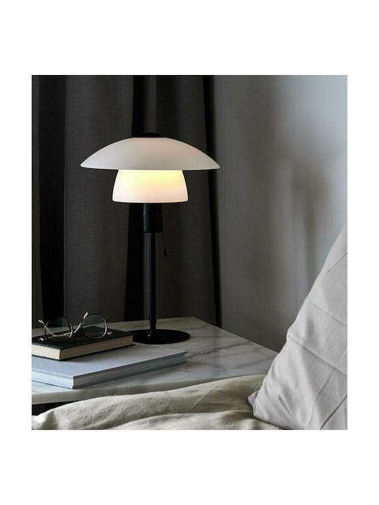 Nordlux Verona Metal Table Lamp for Socket E27 with White Shade and Black Base