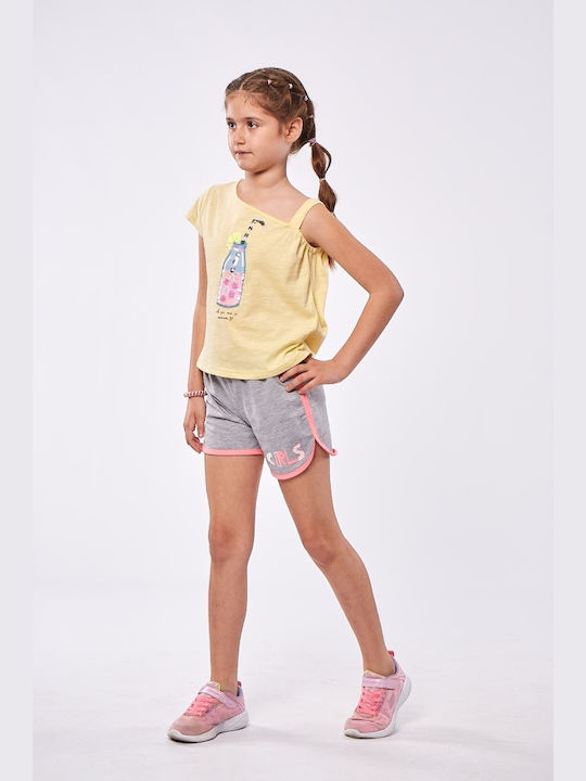 Εβίτα Kids Set with Shorts Summer 2pcs Yellow