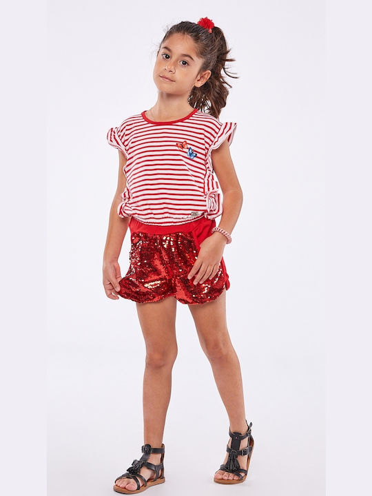 Εβίτα Kinder Set mit Shorts Sommer 2Stück Rot