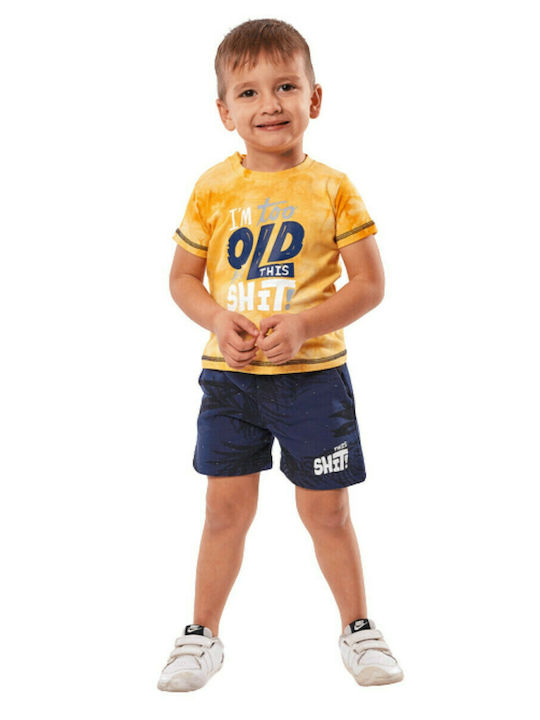 Hashtag Kids Set with Shorts Summer 2pcs Yellow