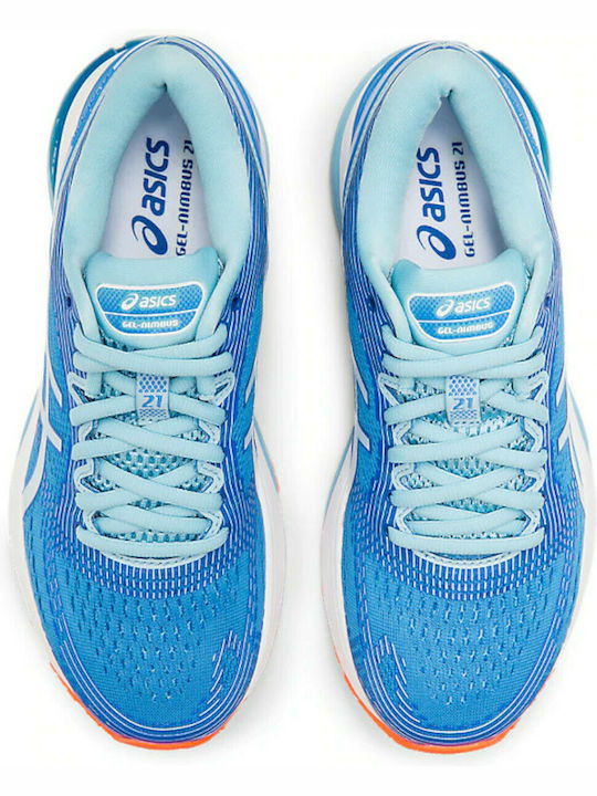 Gel-Nimbus 21 Damen Sportschuhe Laufen Blue Coast / Skylight