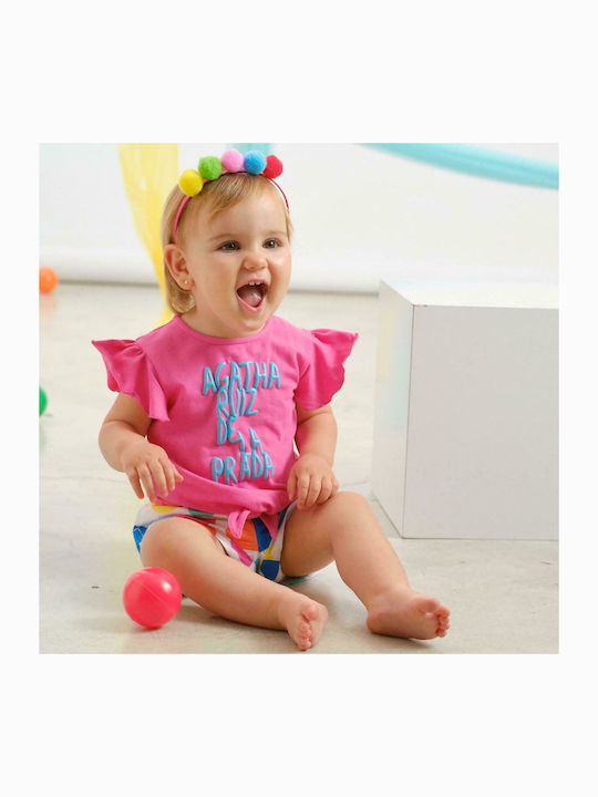 Kinder-Set mit Shorts Sommer 2Stück Fuchsie