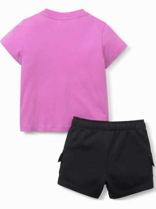 PUMA Set Pentru Copii Cu Pantaloni Scurți Violet 2 Bucăți PUMA Set Pentru Copii Cu Pantaloni Scurți Violet 2 Bucăți