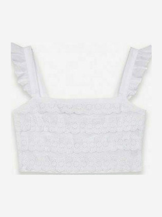 Kids' Crop Top Sleeveless White