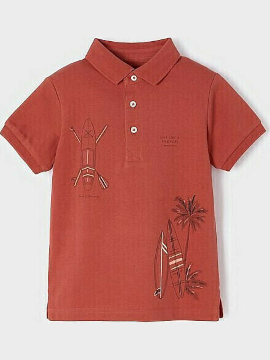 Kids' Polo Short Sleeve Burgundy Surf