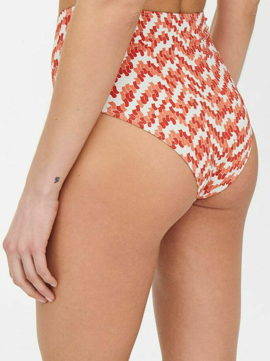 Only Bikini Slip High Waist Orange/Camellia