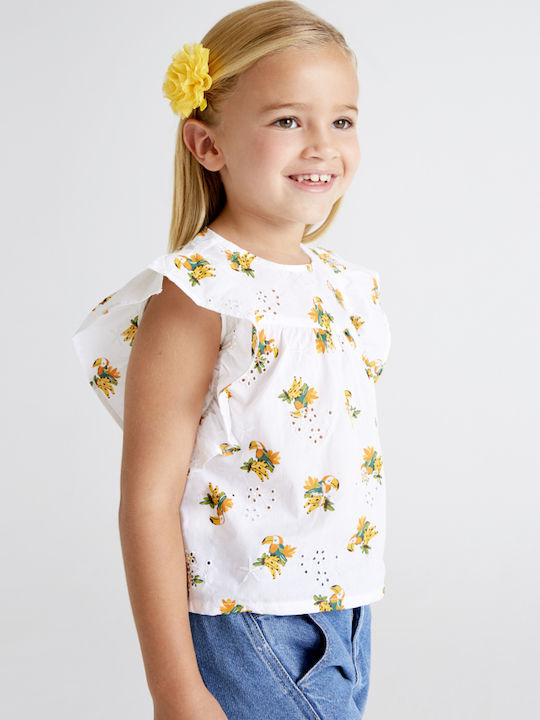 Mayoral Kids Blouse Short Sleeve Ecru