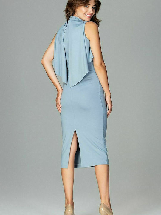 Lenitif Midi Dress for Wedding / Baptism Light Blue