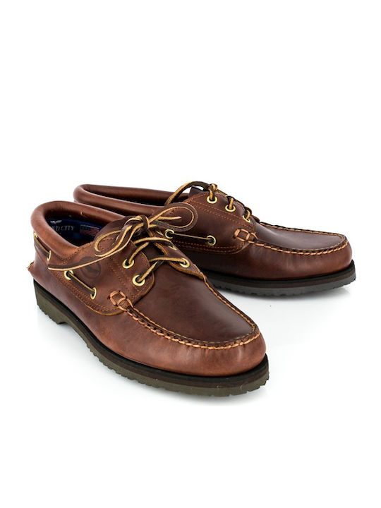 Memphis C55 Men's Leather Boat Shoes Brandy