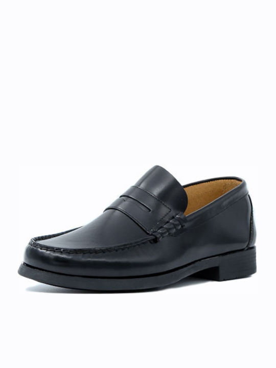 0131 Δερμάτινα Ανδρικά Loafers σε Μαύρο Χρώμα