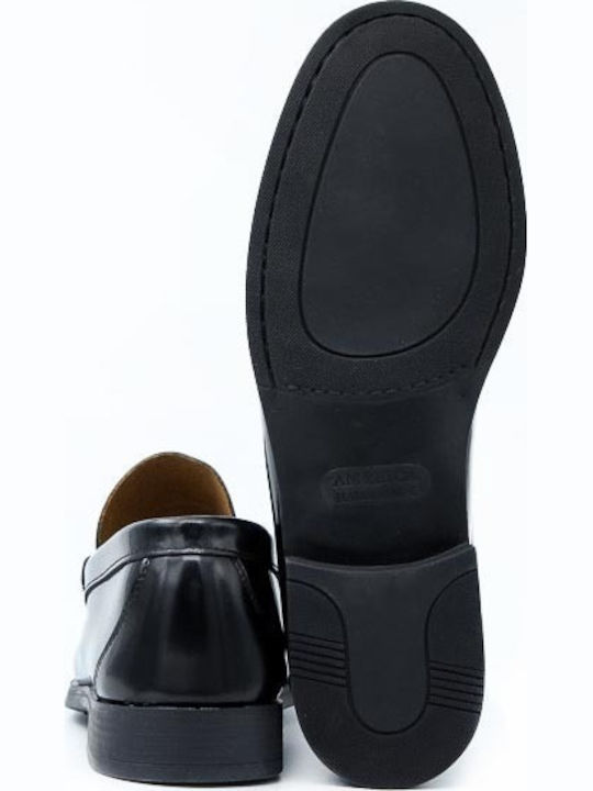 0131 Δερμάτινα Ανδρικά Loafers σε Μαύρο Χρώμα
