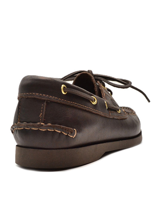 Dallas Men's Leather Boat Shoes Brown