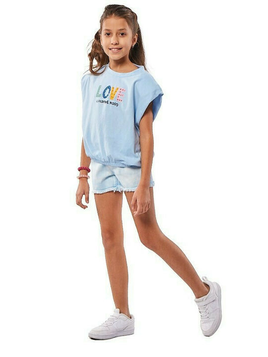 Εβίτα Παιδική Καλοκαιρινή Μπλούζα Αμάνικη Γαλάζια