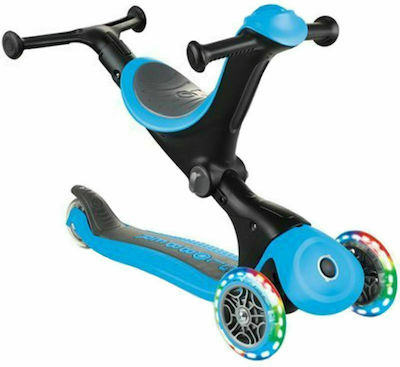 Globber Kids 3-Wheel Scooter Go-Up Deluxe Lights with Seat for 3+ years Blue