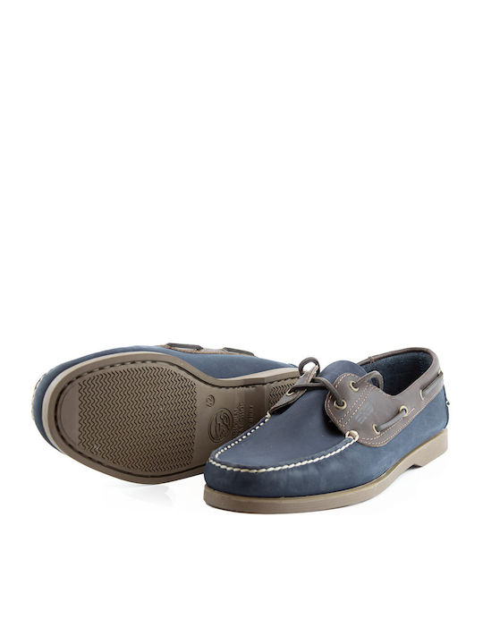 0450 Δερμάτινα Ανδρικά Boat Shoes σε Μπλε Χρώμα