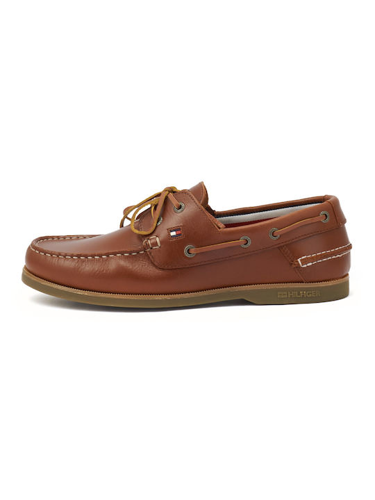 Tommy Hilfiger Δερμάτινα Ανδρικά Boat Shoes σε Ταμπά Χρώμα
