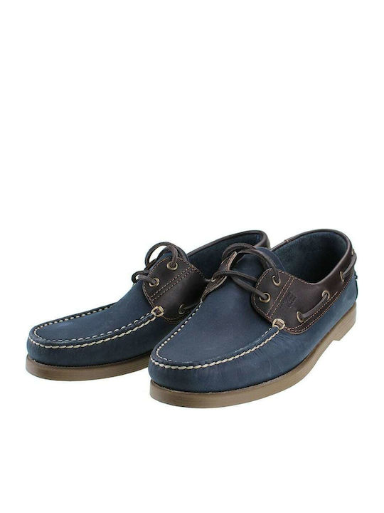 0450 Δερμάτινα Ανδρικά Boat Shoes σε Μπλε Χρώμα