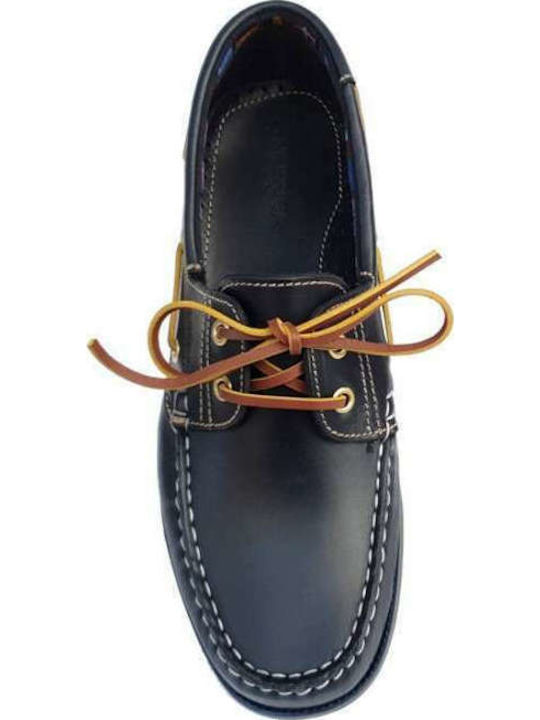 Men's Leather Boat Shoes Blue