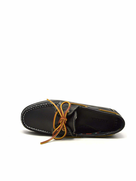 Men's Leather Boat Shoes Blue