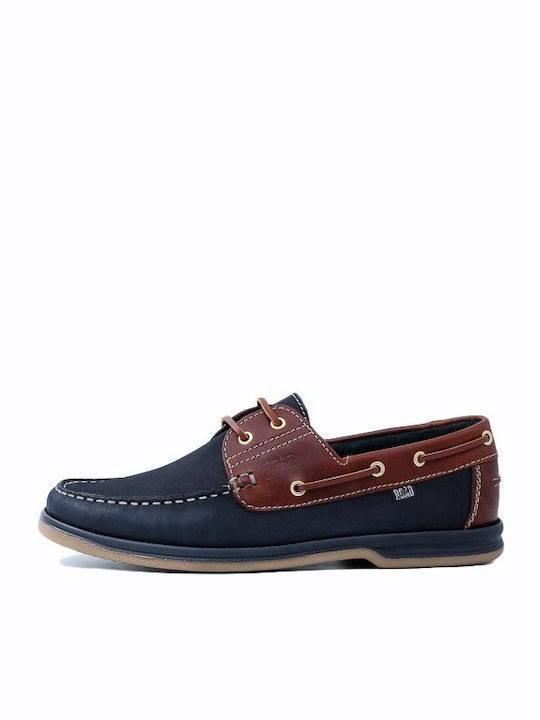 10112 Δερμάτινα Ανδρικά Boat Shoes σε Μπλε Χρώμα