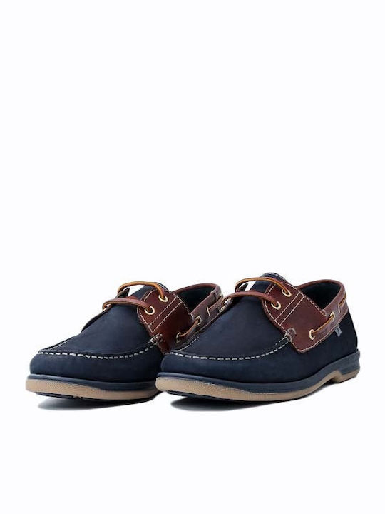 10112 Δερμάτινα Ανδρικά Boat Shoes σε Μπλε Χρώμα