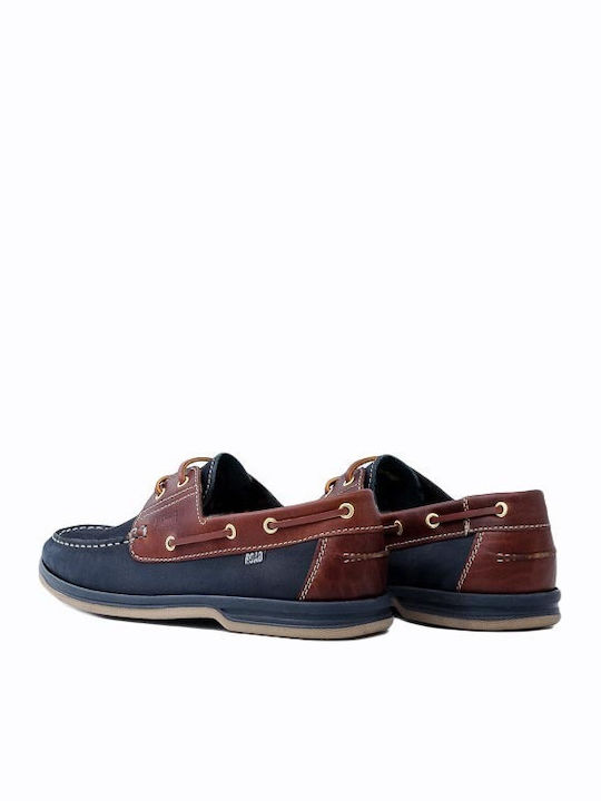 10112 Δερμάτινα Ανδρικά Boat Shoes σε Μπλε Χρώμα