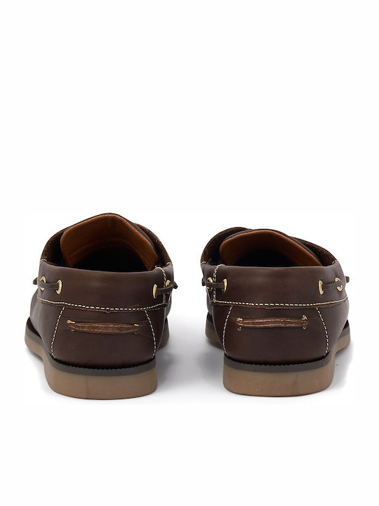 Men's Leather Boat Shoes Brown