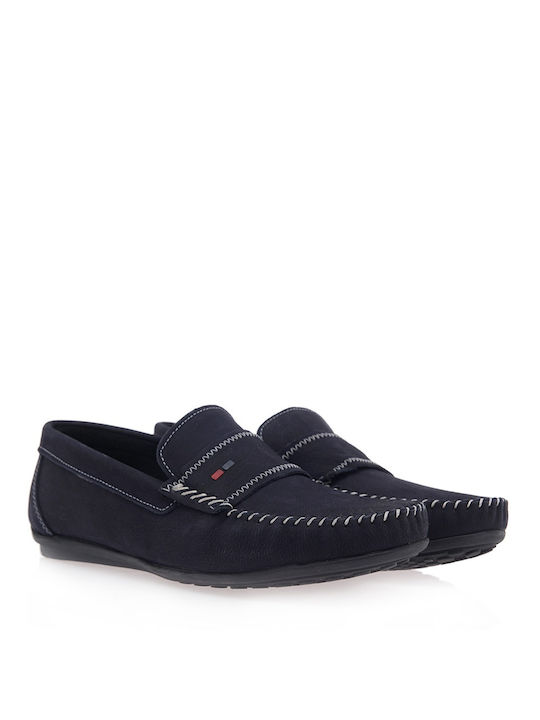 Wepss Men's Leather Loafers Blue O507U2701053