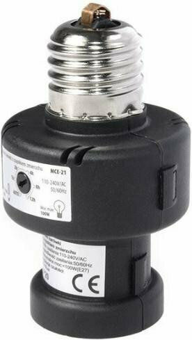 Steckdosenverlängerung für Steckdose E27 in Schwarz Farbe Set 1Stück BG-0737