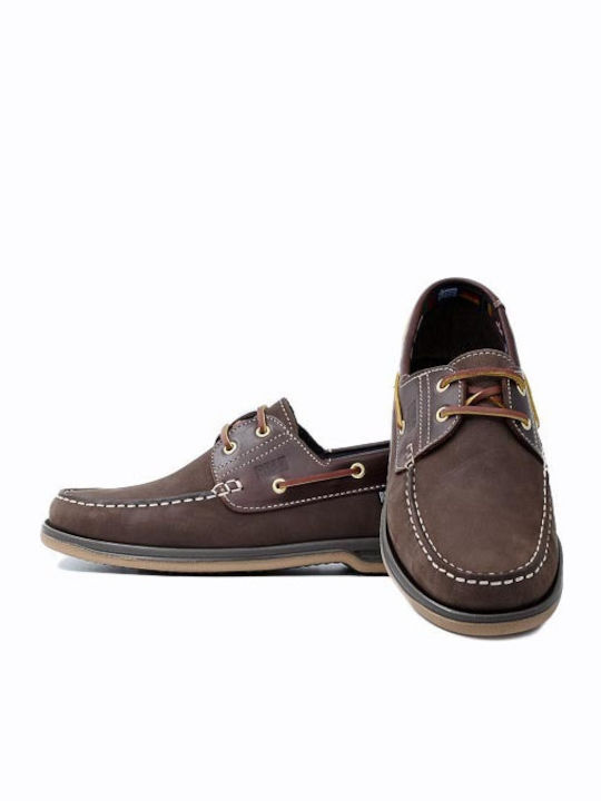 Δερμάτινα Ανδρικά Boat Shoes σε Καφέ Χρώμα