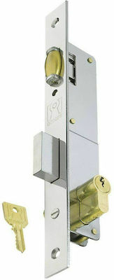 Domus Recessed Lock Front door Bilias with Cylinder and Center 20mm Gold