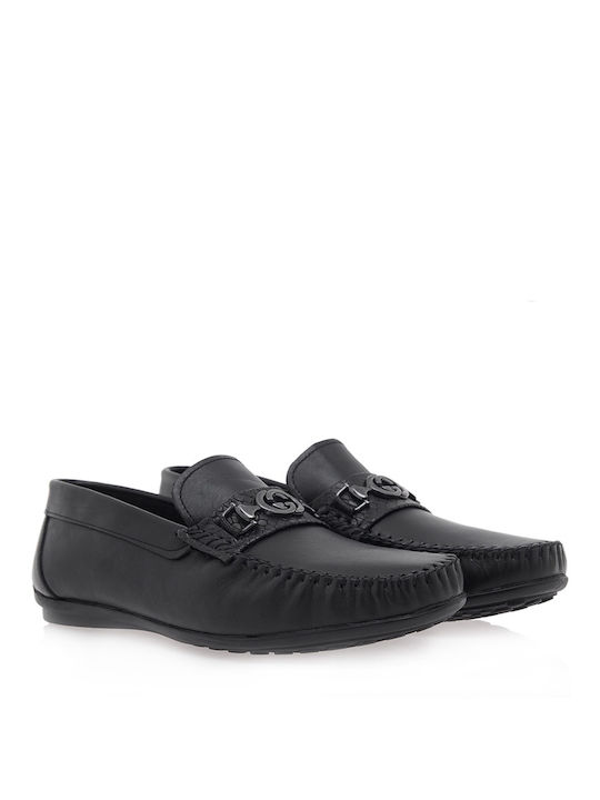 Wepss Men's Leather Loafers Black O507U2721002