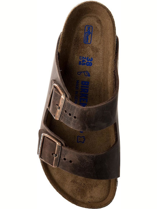 Arizona Soft Footbed Oiled Leather Leder Herrensandalen Habana Regelmäßig Passform