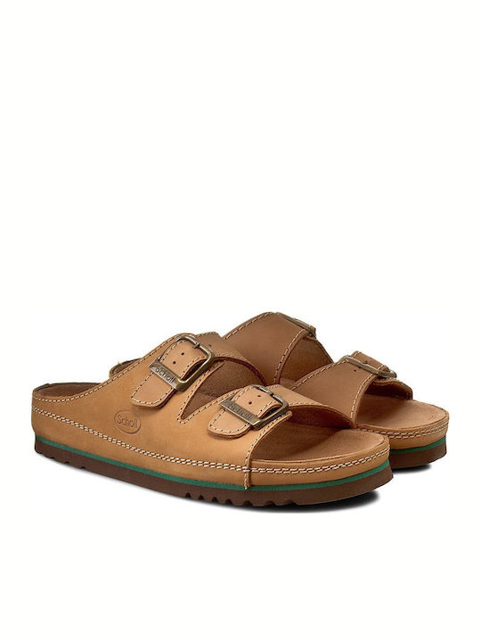 Airbag Leder Herrensandalen Cuoio