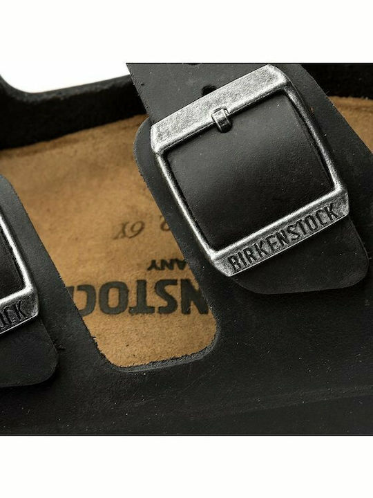 Arizona Oiled Leather Men's Sandals Black Regular Fit